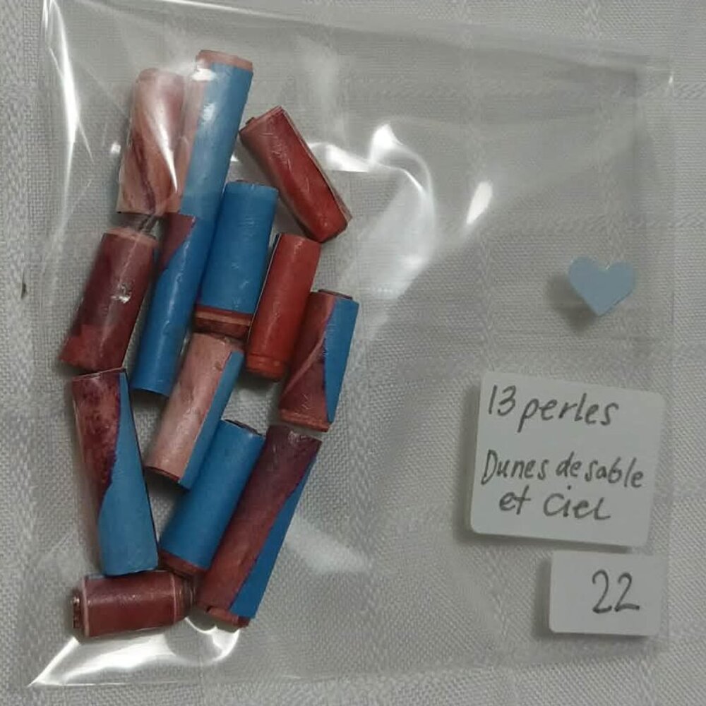 One-of-a-kind handmade/hand rolled paper beads/jewelry making/craft supplies/DIY